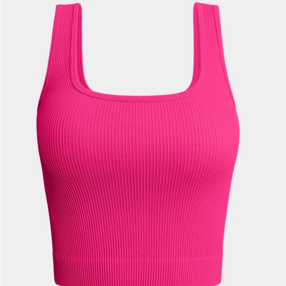 OQQ Vibrant Pink Ribbed Tank Top New